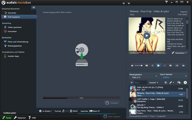 Moviebox 11 - Filme, video-Streaming und DVDs legal aufnehmen