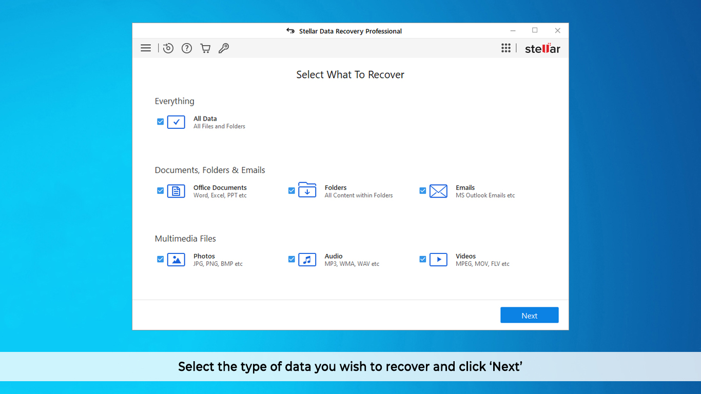 Stellar Data Recovery software restores your lost data